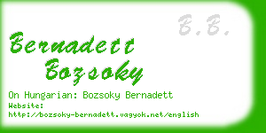 bernadett bozsoky business card